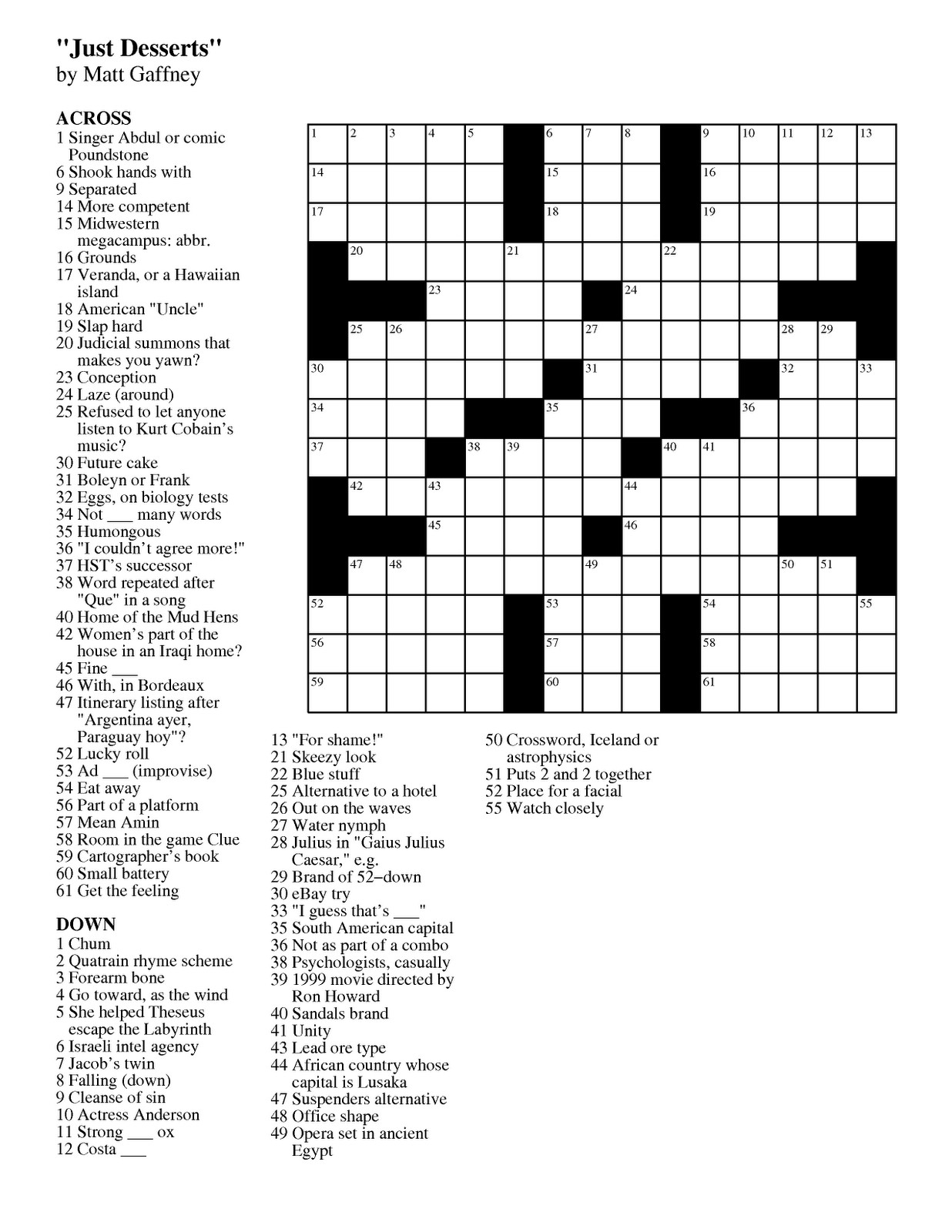 Free Printable Large Print Crossword Puzzles M3U8 Free 