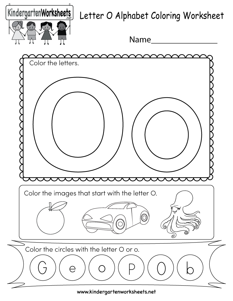 Free Printable Letter O Coloring Worksheet For Kindergarten