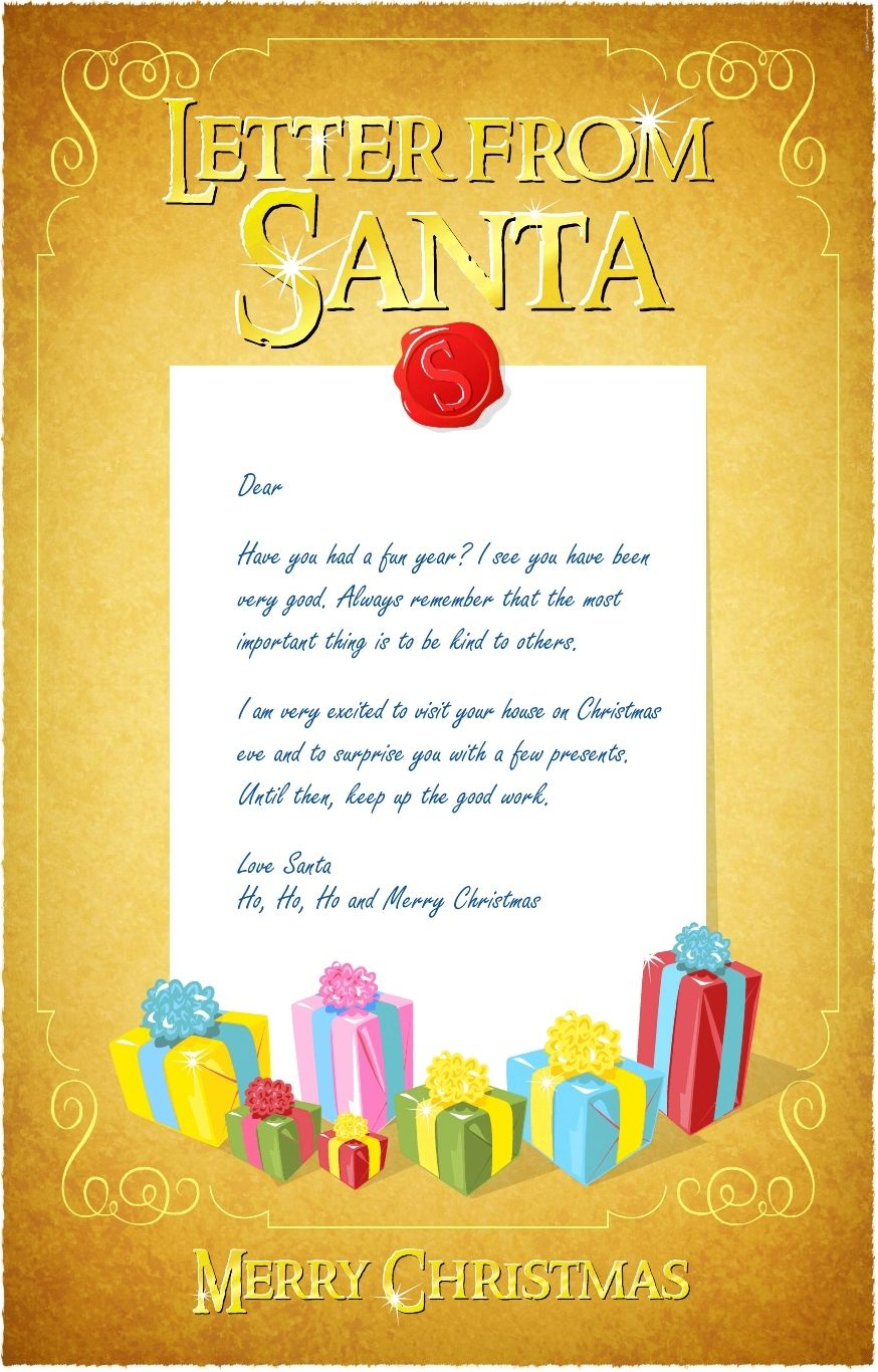 Free Printable Letters From Santa Letter From Santa 