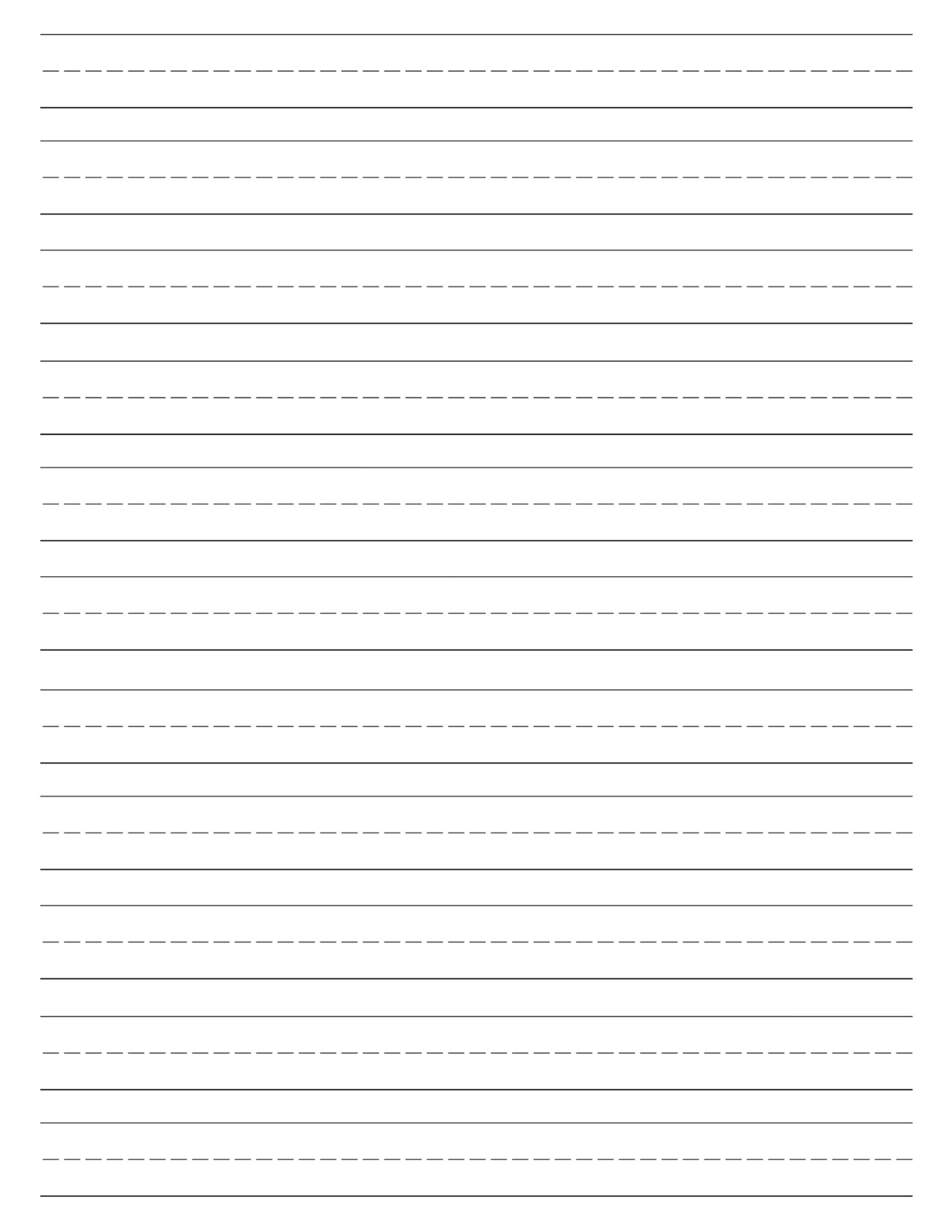 Free Printable Lined Paper Handwriting Paper Template 