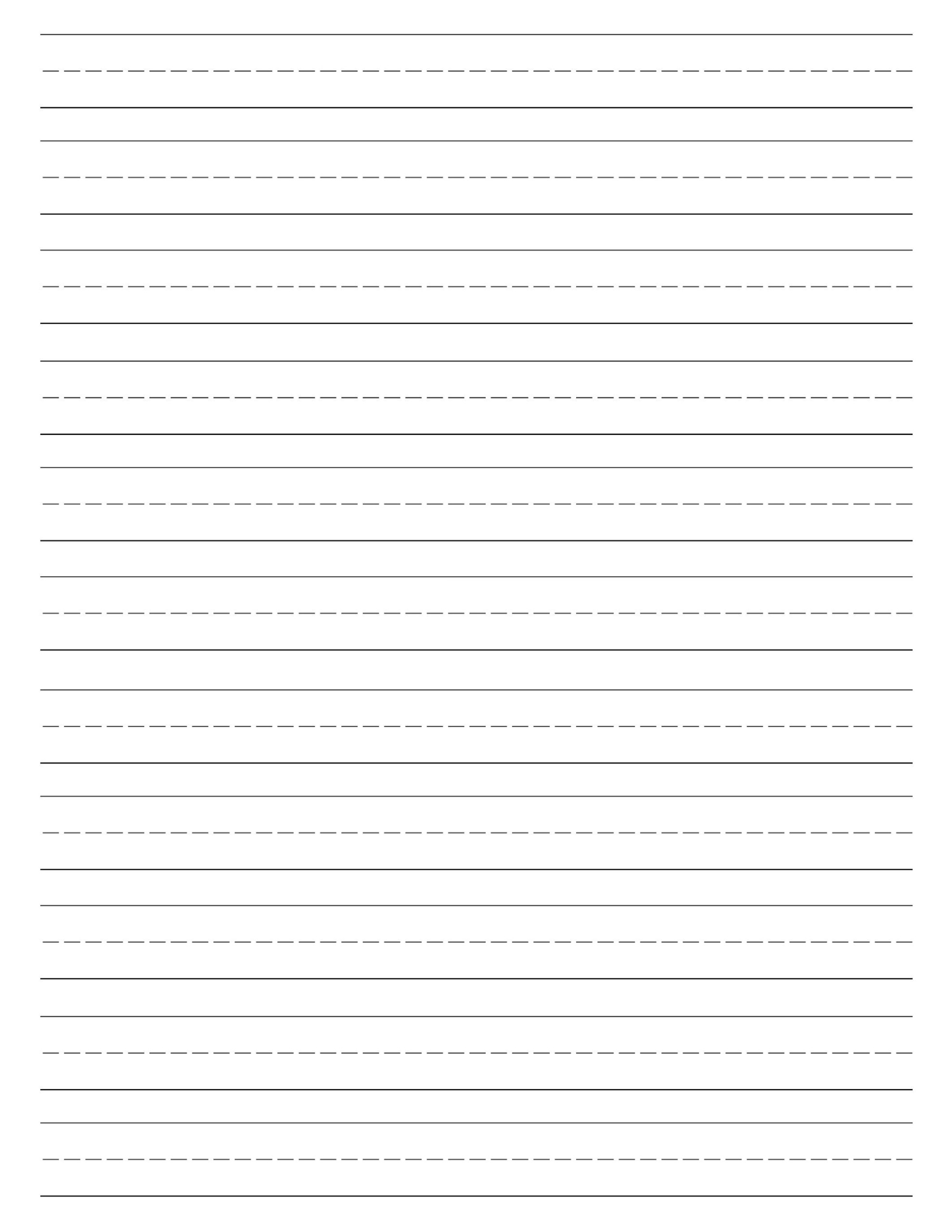Free Printable Lined Paper Handwriting Paper Template 