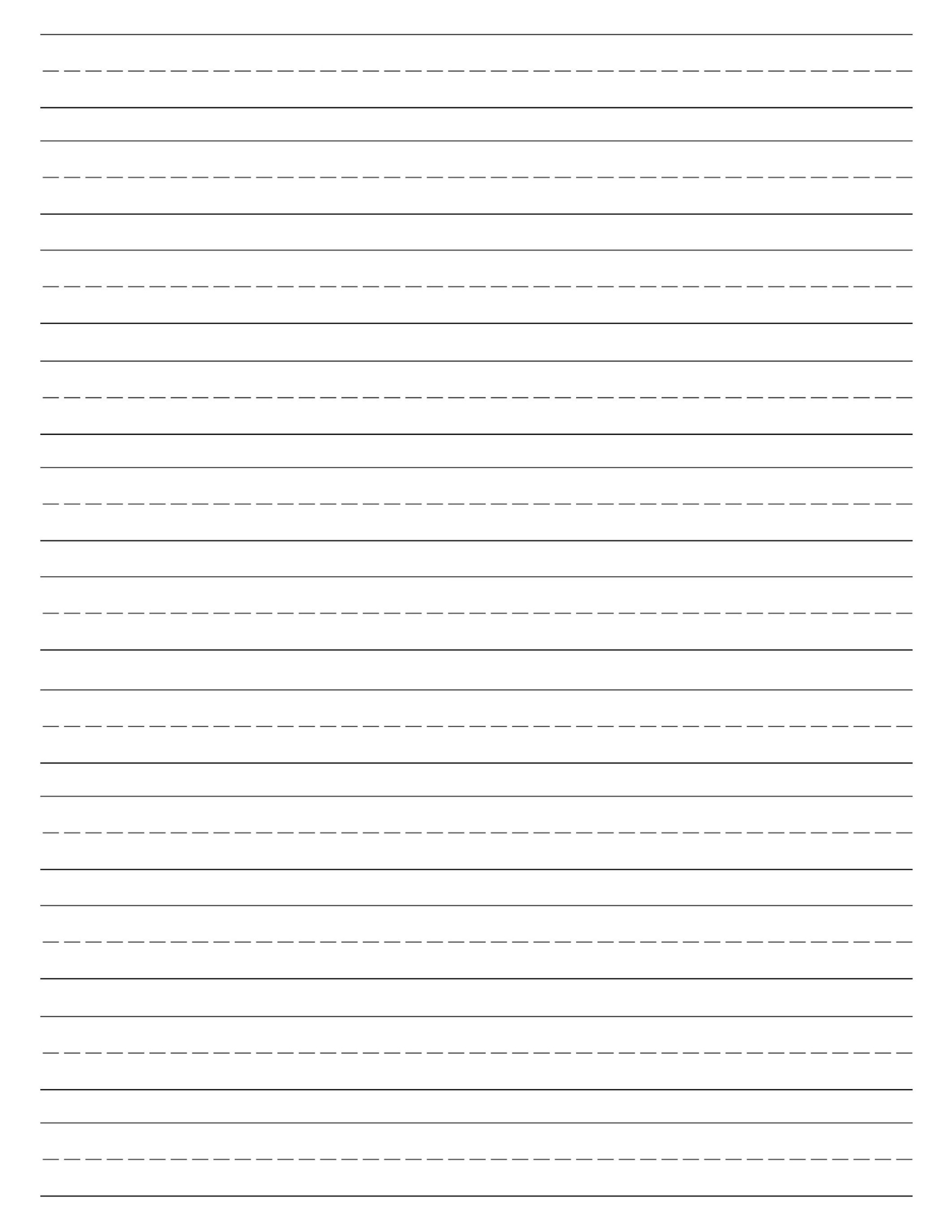 Free Printable Lined Paper Handwriting Paper Template 