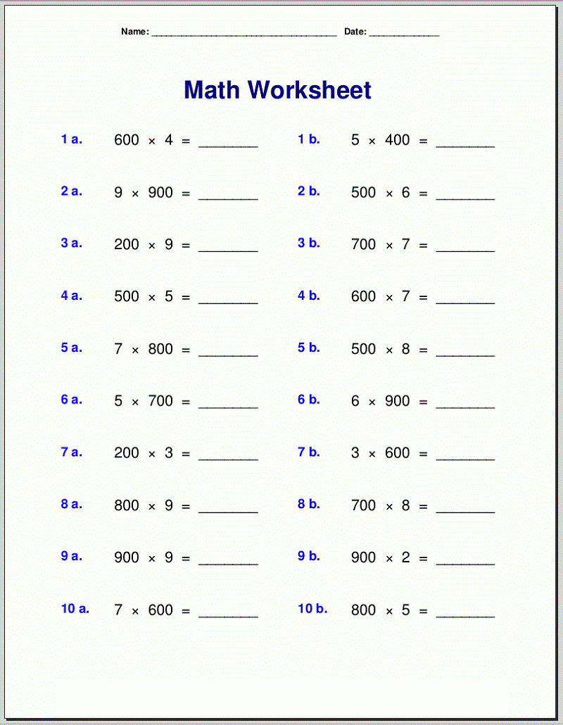 Free Printable Math Worksheets For Grade 4 Activity Shelter