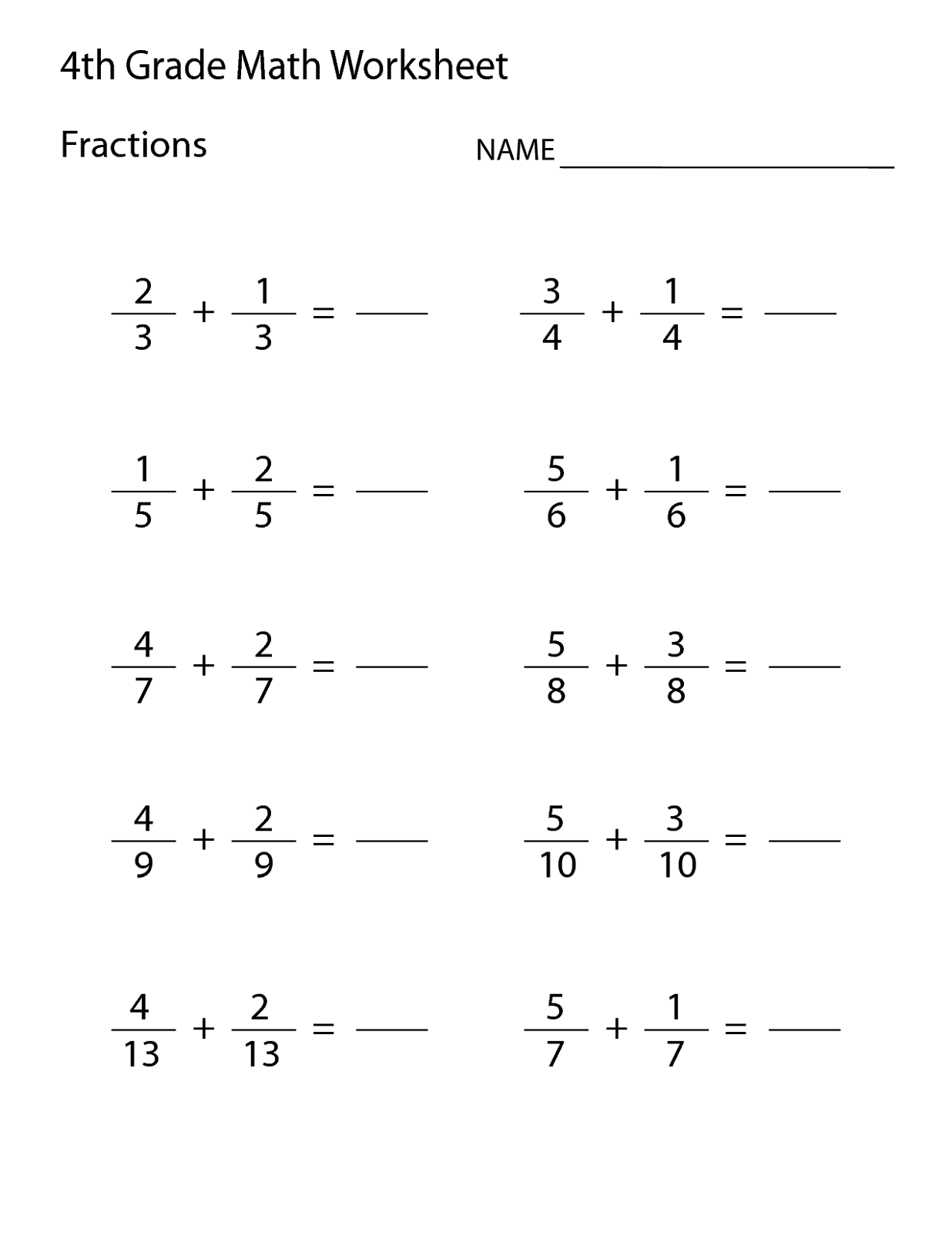 Free Printable Math Worksheets For Grade 4 Activity Shelter