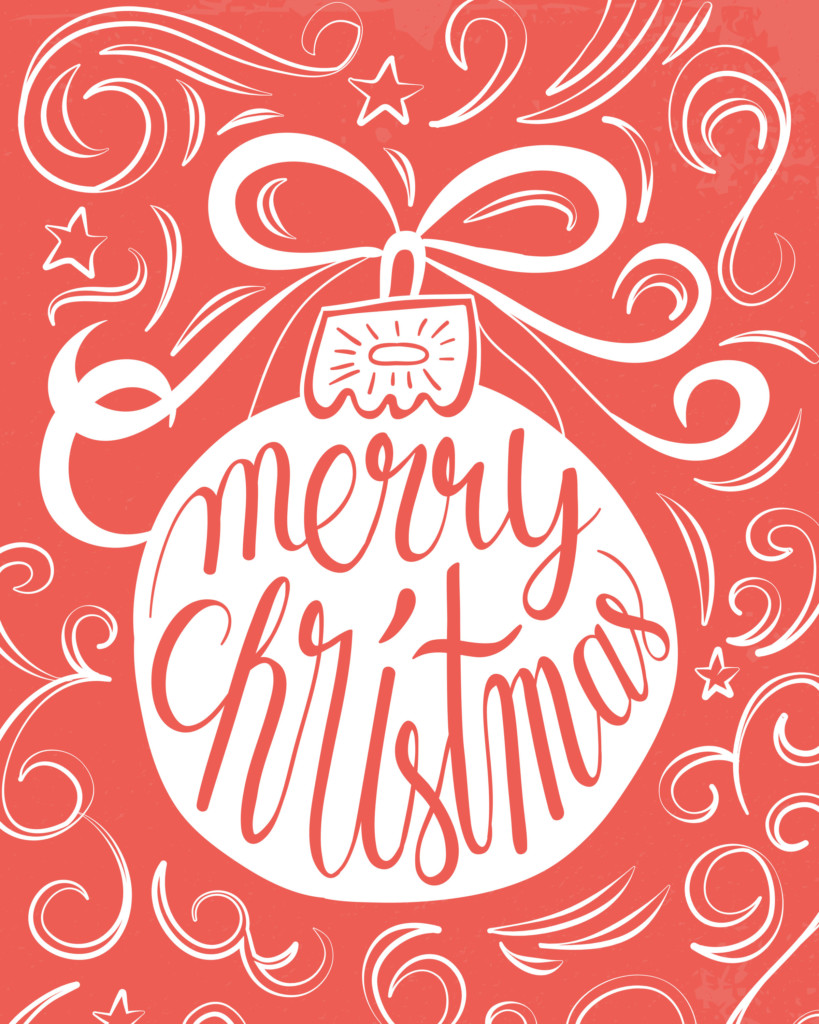 Free Printable Merry Christmas Ornament Prints The