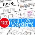 Free Printable Pre K Sight Words Worksheets