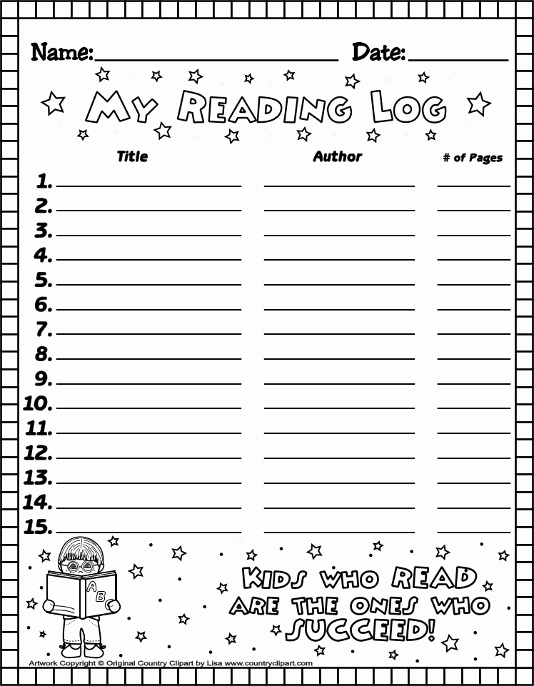 Free Printable Reading Logs For Teachers And Parents For 