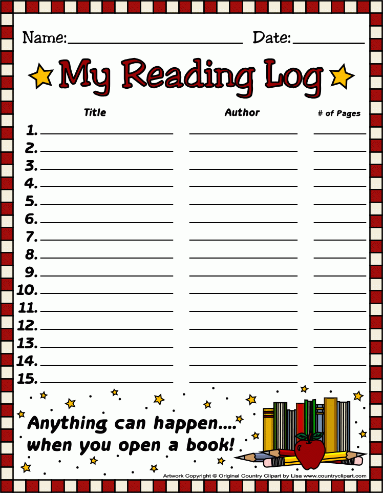 Free Printable Reading Logs For Teachers And Parents For 