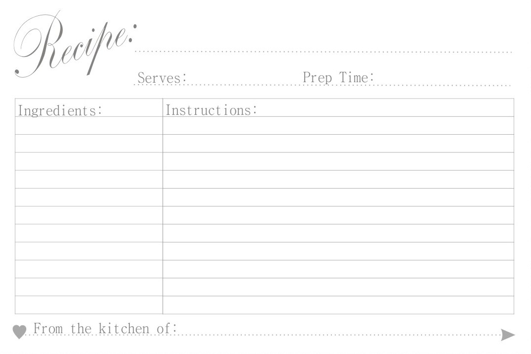 Free Printable Recipe Cards