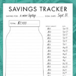 Free Printable Savings Tracker Budgeting Printables