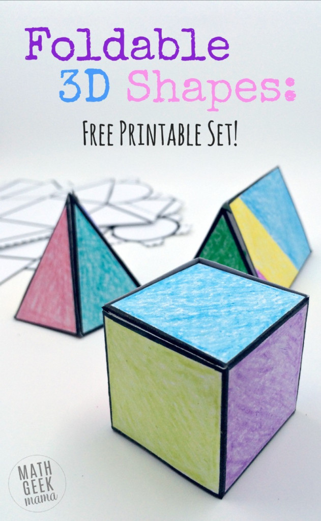 FREE Printable Set Of Foldable 3D Shapes Homeschool