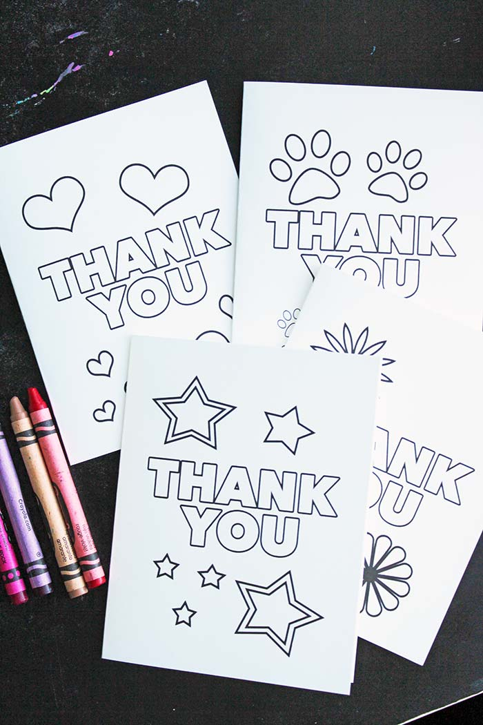 Free Printable Thank You Cards For Kids To Color Send 