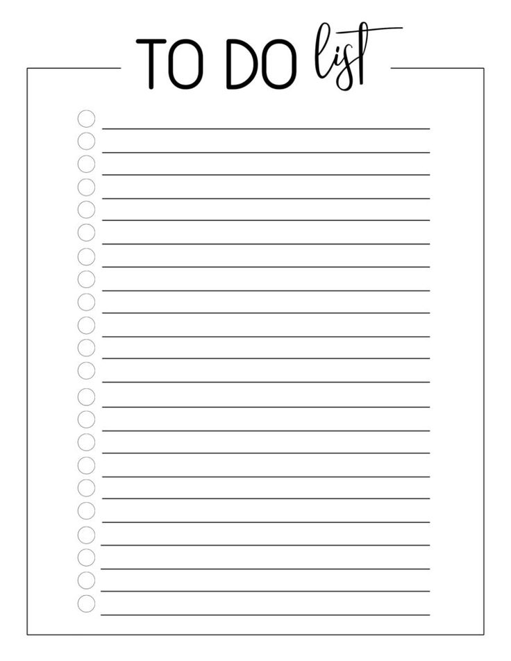 Free Printable To Do Checklist Template To Do Lists 
