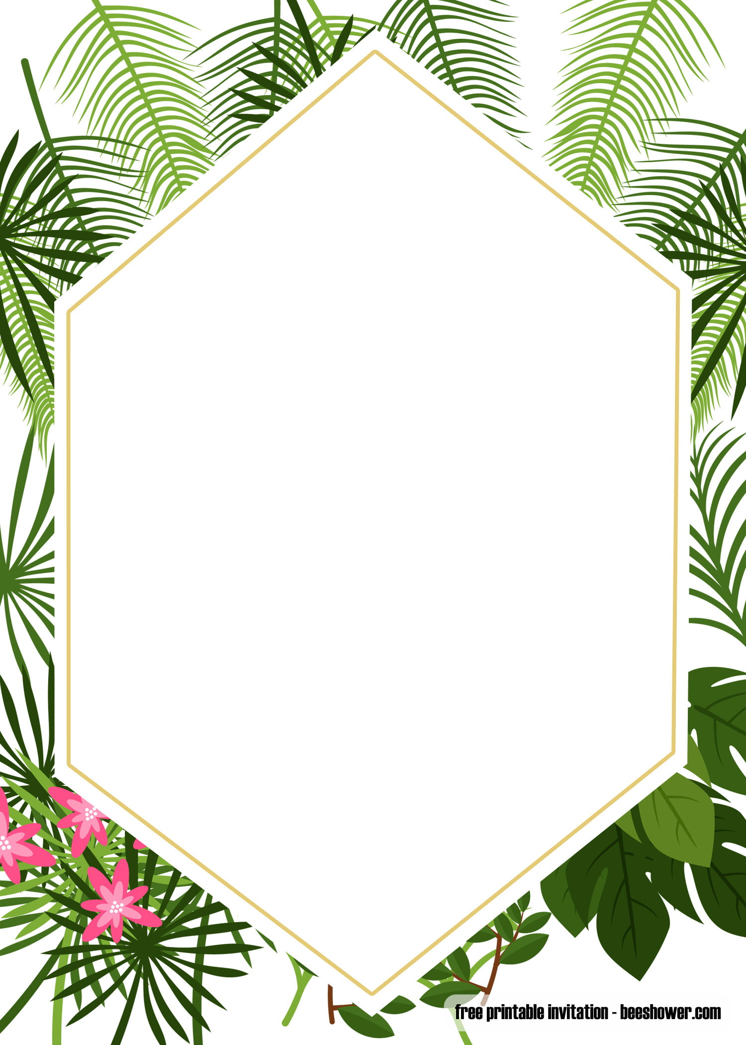 Free Printable Tropical Baby Shower Invitation Template