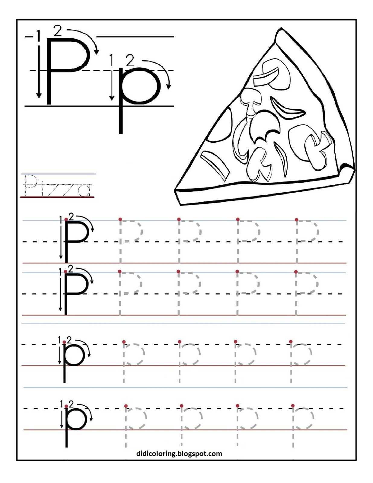 Free Printable Worksheet Letter P For Your Child To Learn 