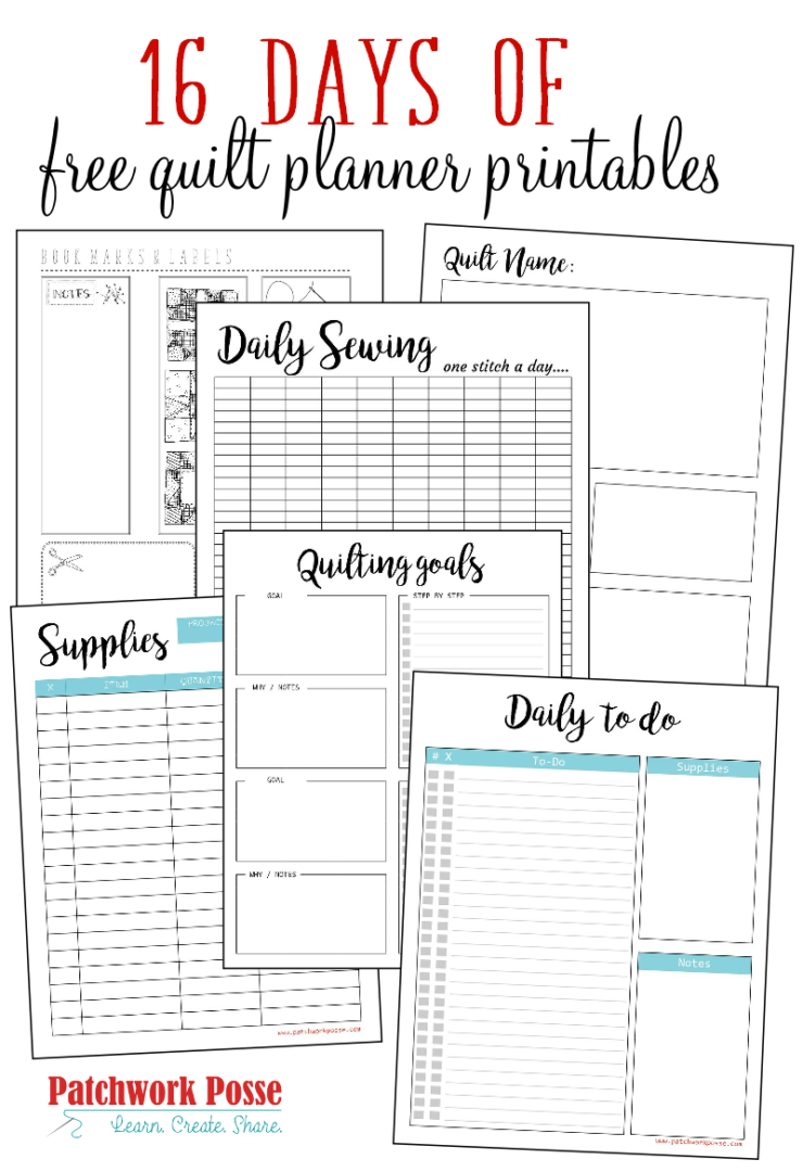 Free Quilt Planner Printables Printable Planner Sewing 