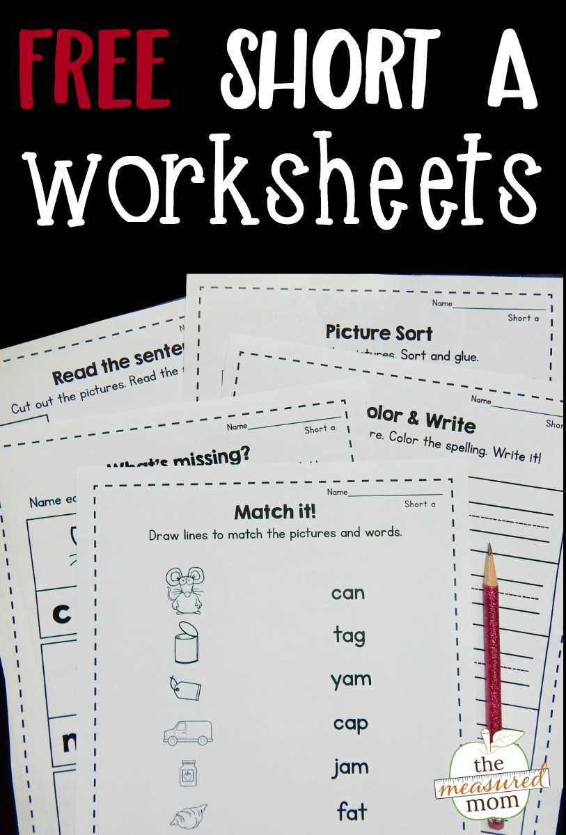 Free Short A Worksheets The Measured Mom