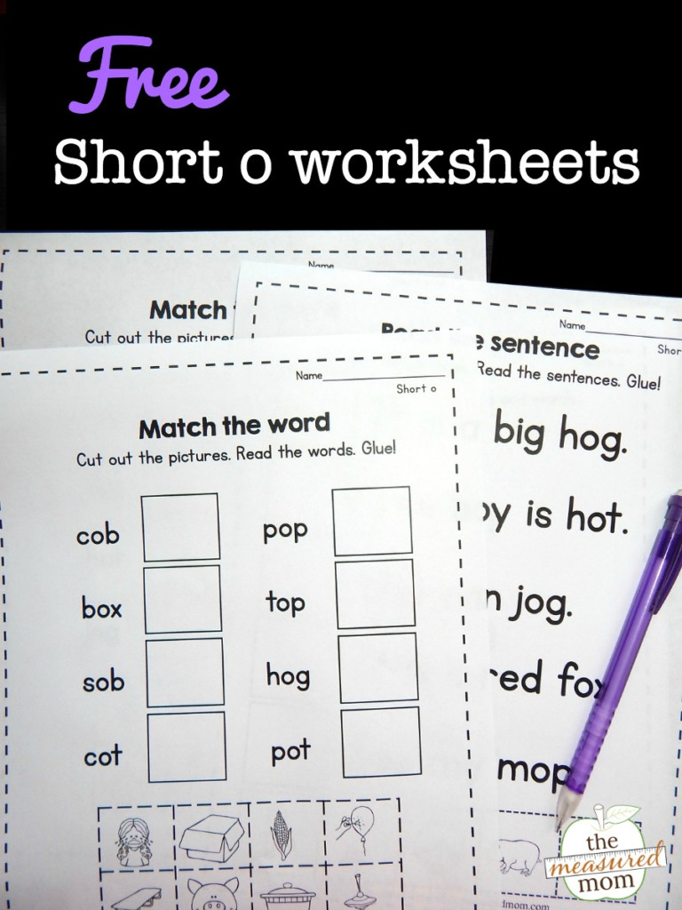 Free Short O Worksheets The Measured Mom