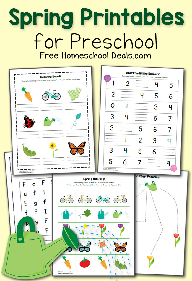 FREE SPRING PRINTABLES PACK FOR PRESCHOOL instant Download 