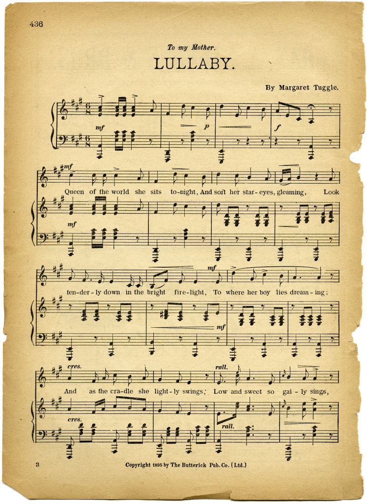 Free Vintage Images Lullaby Sheet Music Old Design 