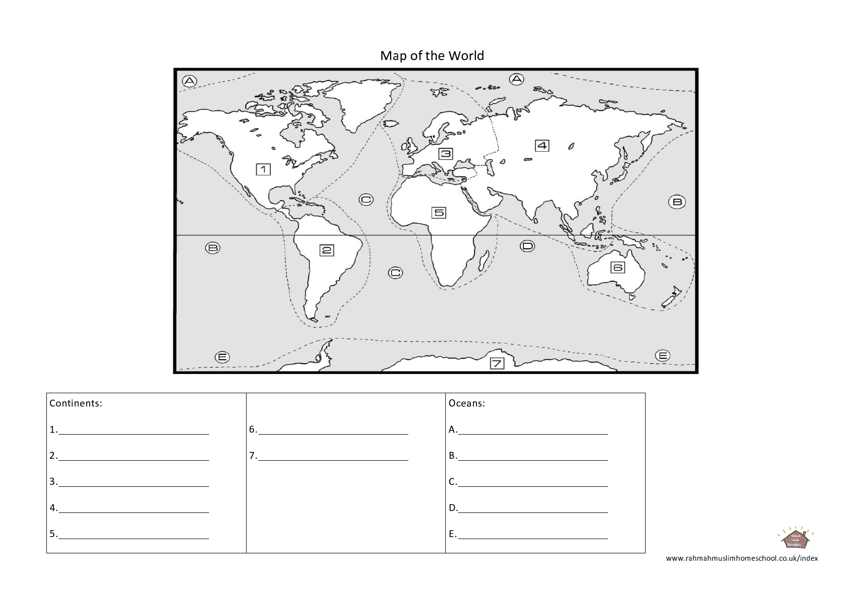 Free Printable 7 Continents Worksheet - FreePrintableTM.com ...