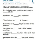 Grade 4 Lose Or Loose Vocabulary Worksheet Vocabulary