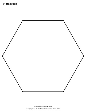 Hexagon Template 7 Inch Hexagon Quilt Pattern Hexagon 