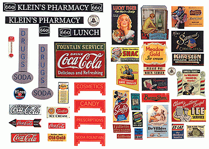 HO Scale Printable Signs DRUGSTORE PHARMACY SIGNS 