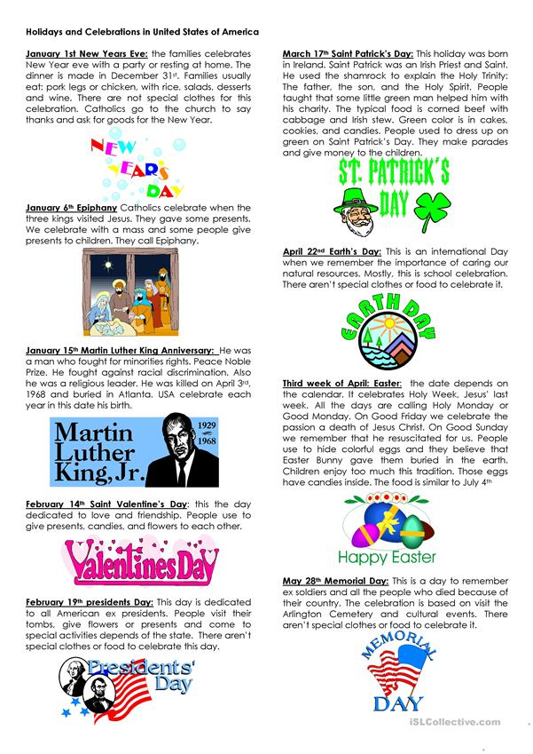 Holidays In USA Worksheet Free ESL Printable Worksheets 