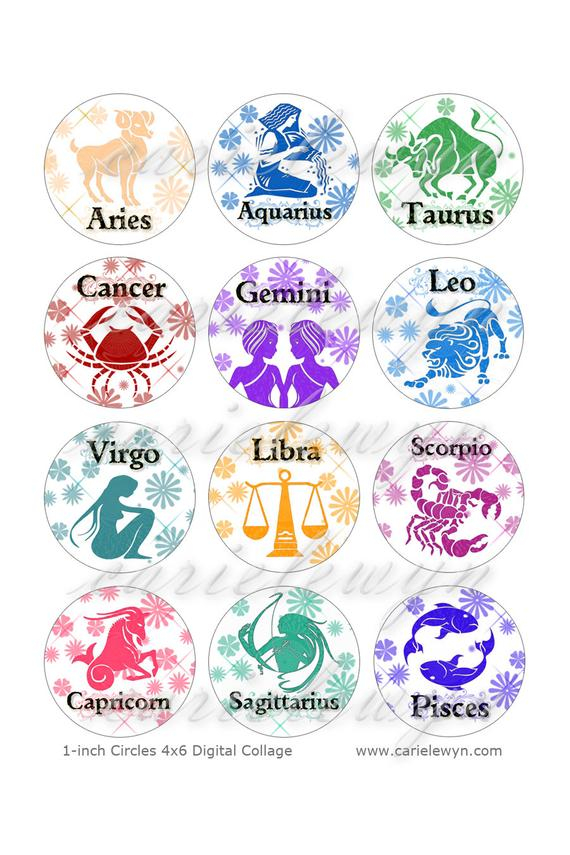 Horoscope Signs Bottlecap Images Zodiac Astrology