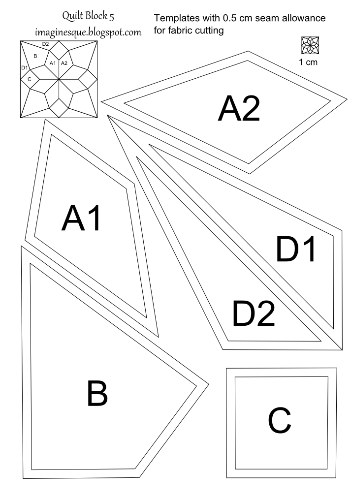 Imaginesque Quilt Block 5 Pattern And Templates