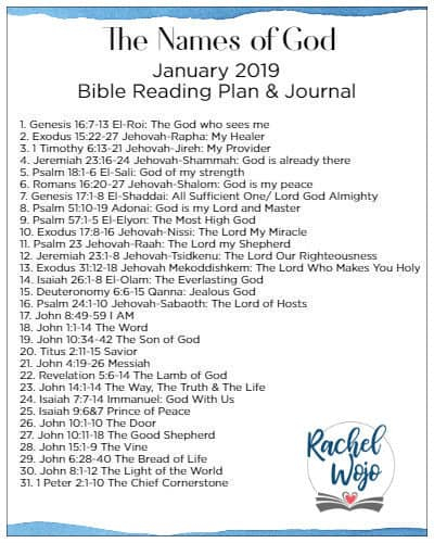 January 2025 Bible Reading Plan RachelWojo