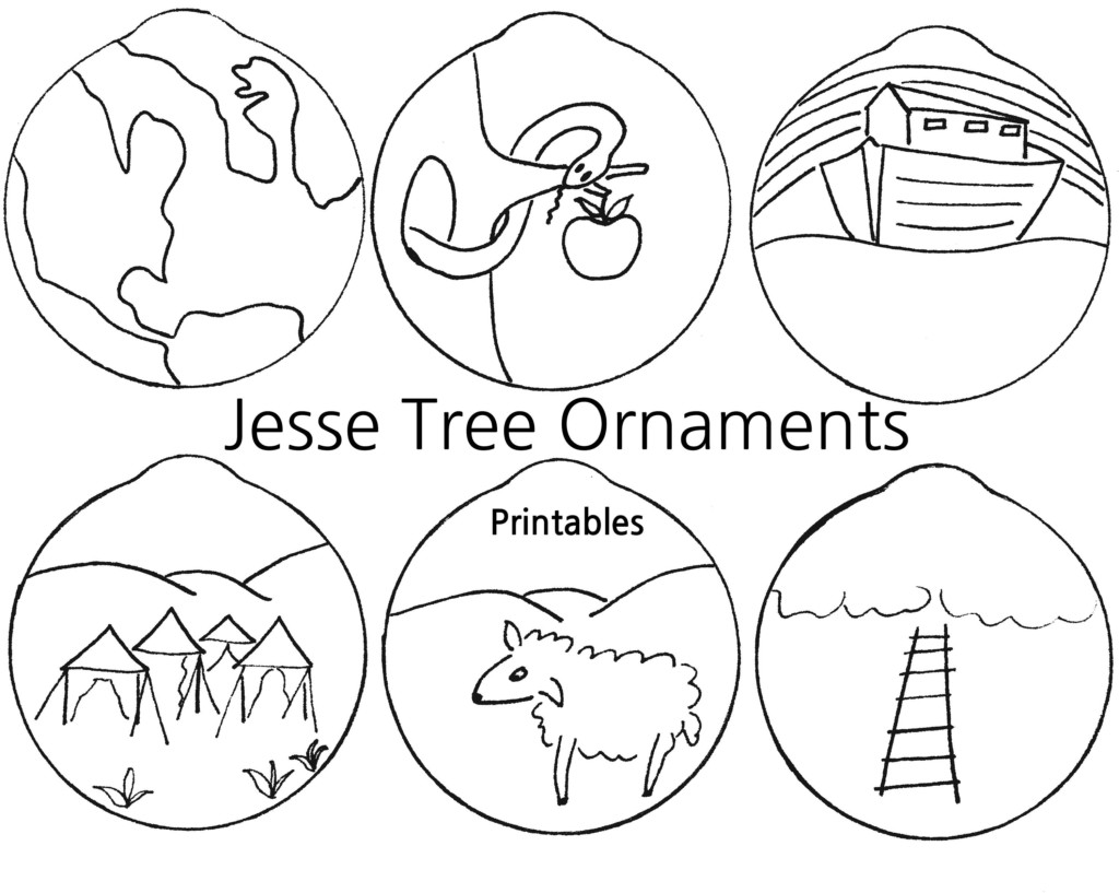 Jesse Tree Ornaments Printable Downloadable Ready To Color