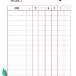 Kids Chore Chart Printable Cute Tropical Design Free