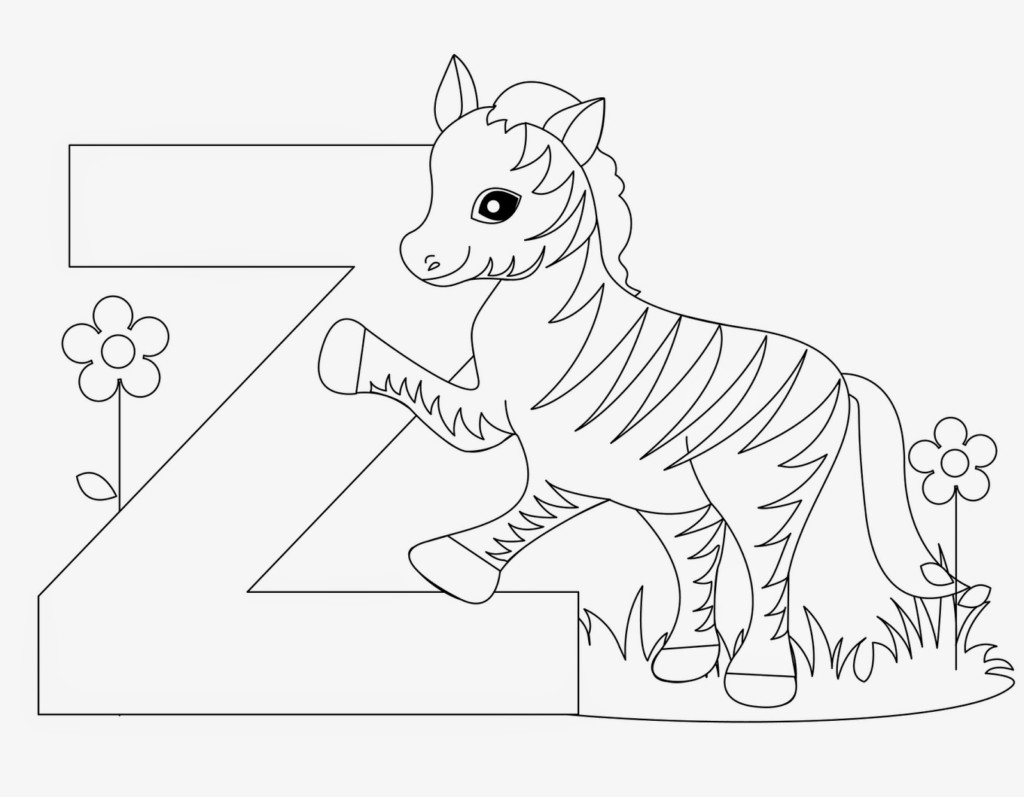 Kids Page Z Is For Zebra Animal Alphabet Letters Worksheet