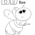 Letter B Is For Bee Coloring Page Free Printable
