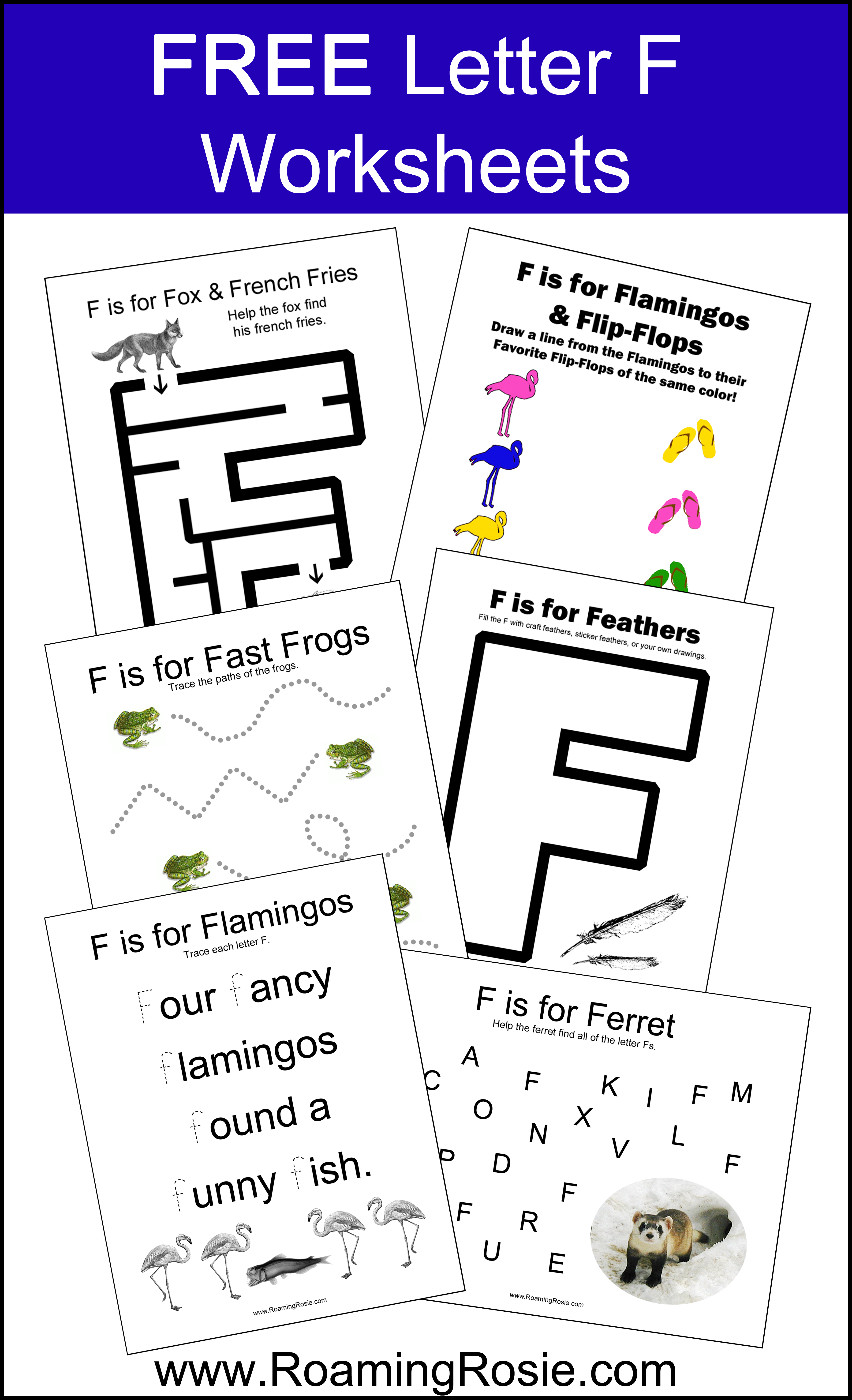 Letter F Free Alphabet Worksheets For Kids Roaming Rosie