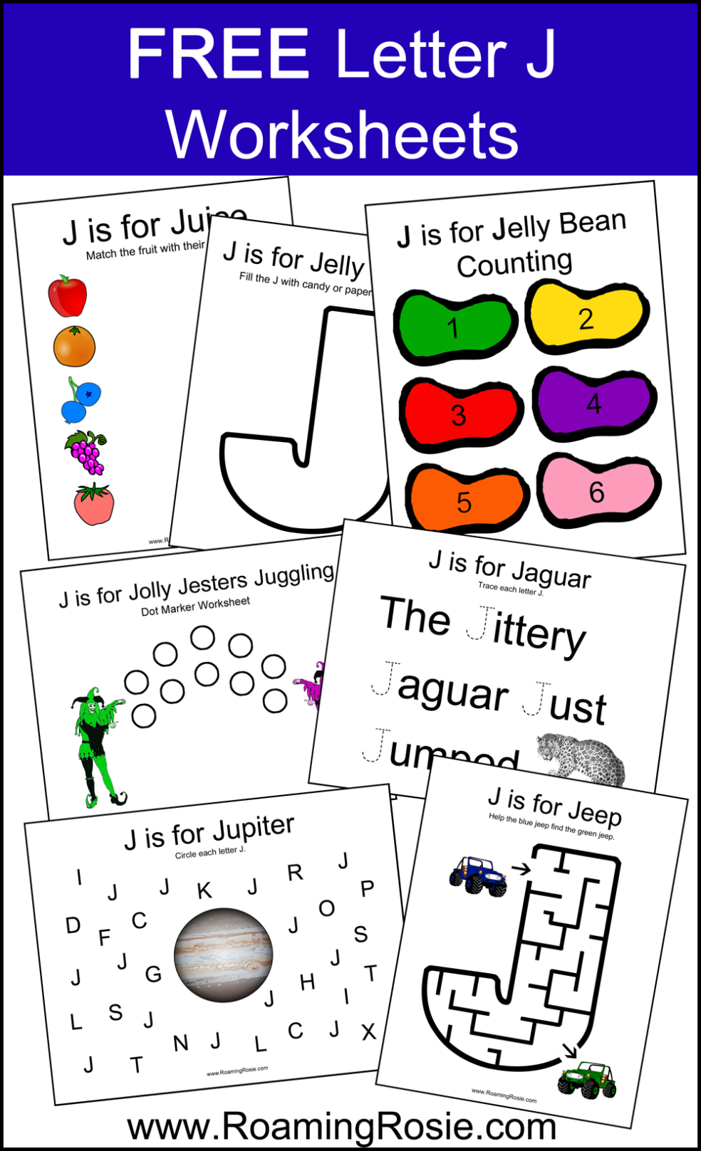 Letter J Alphabet Activities FREE Printable Worksheets 
