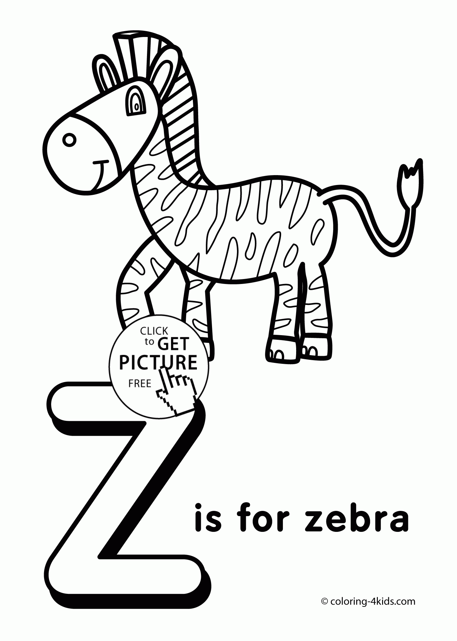 Letter Z Coloring Pages Of Alphabet Z Letter Words For 