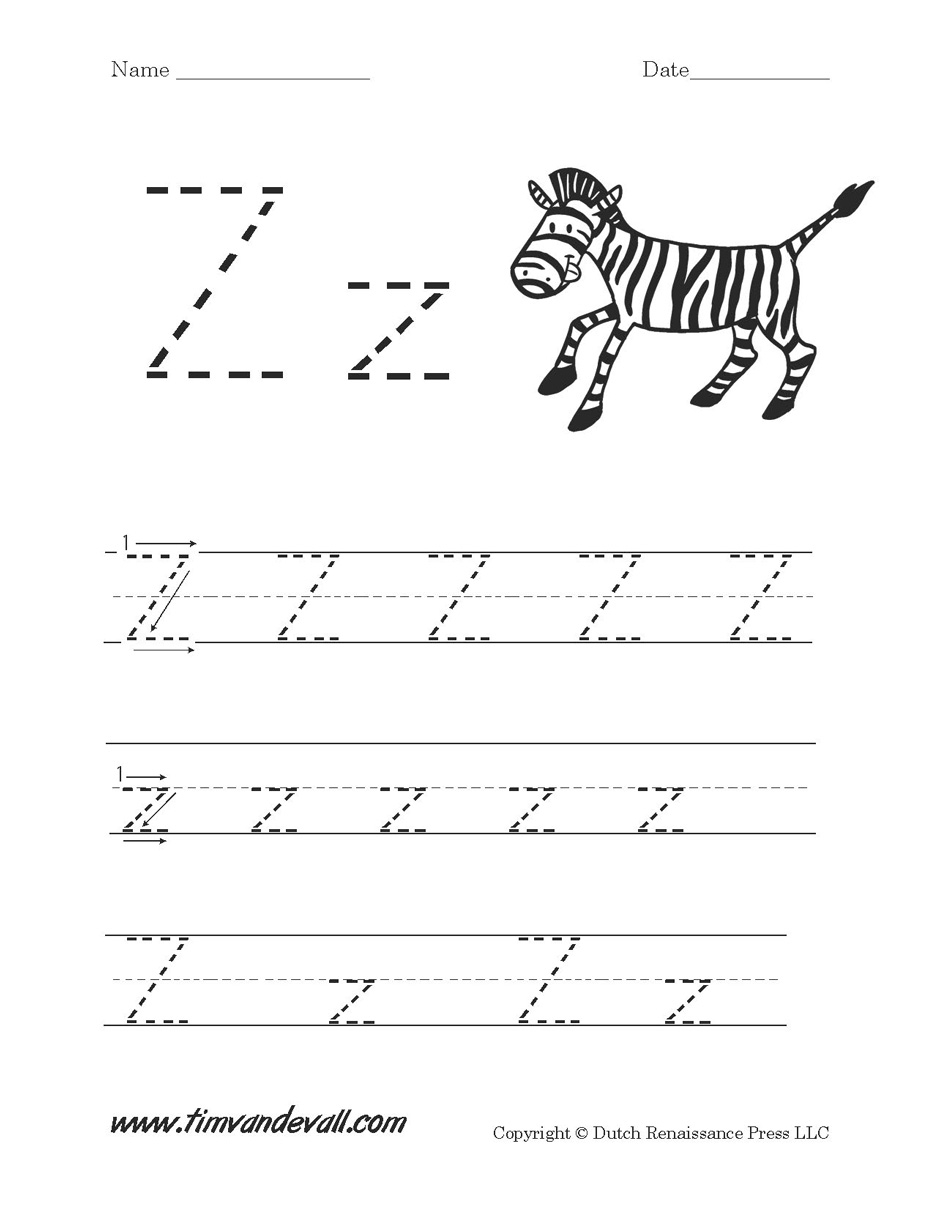 Letter Z Worksheet Tim s Printables