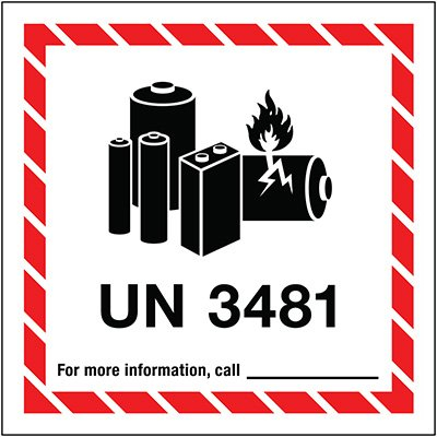 Lithium Battery Label UN3481 Seton