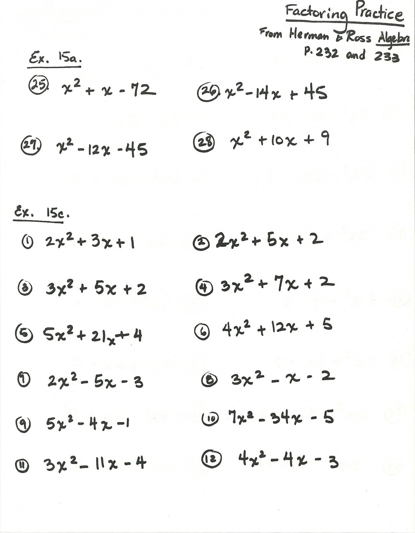 Math Worksheets 9th Grade Pdf