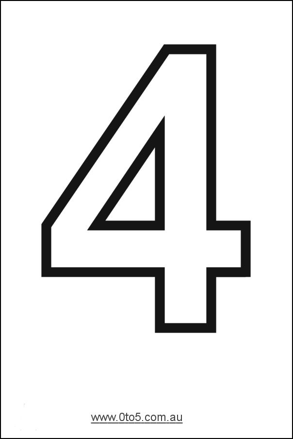 Number 4 Number Template Printable Number Templates 
