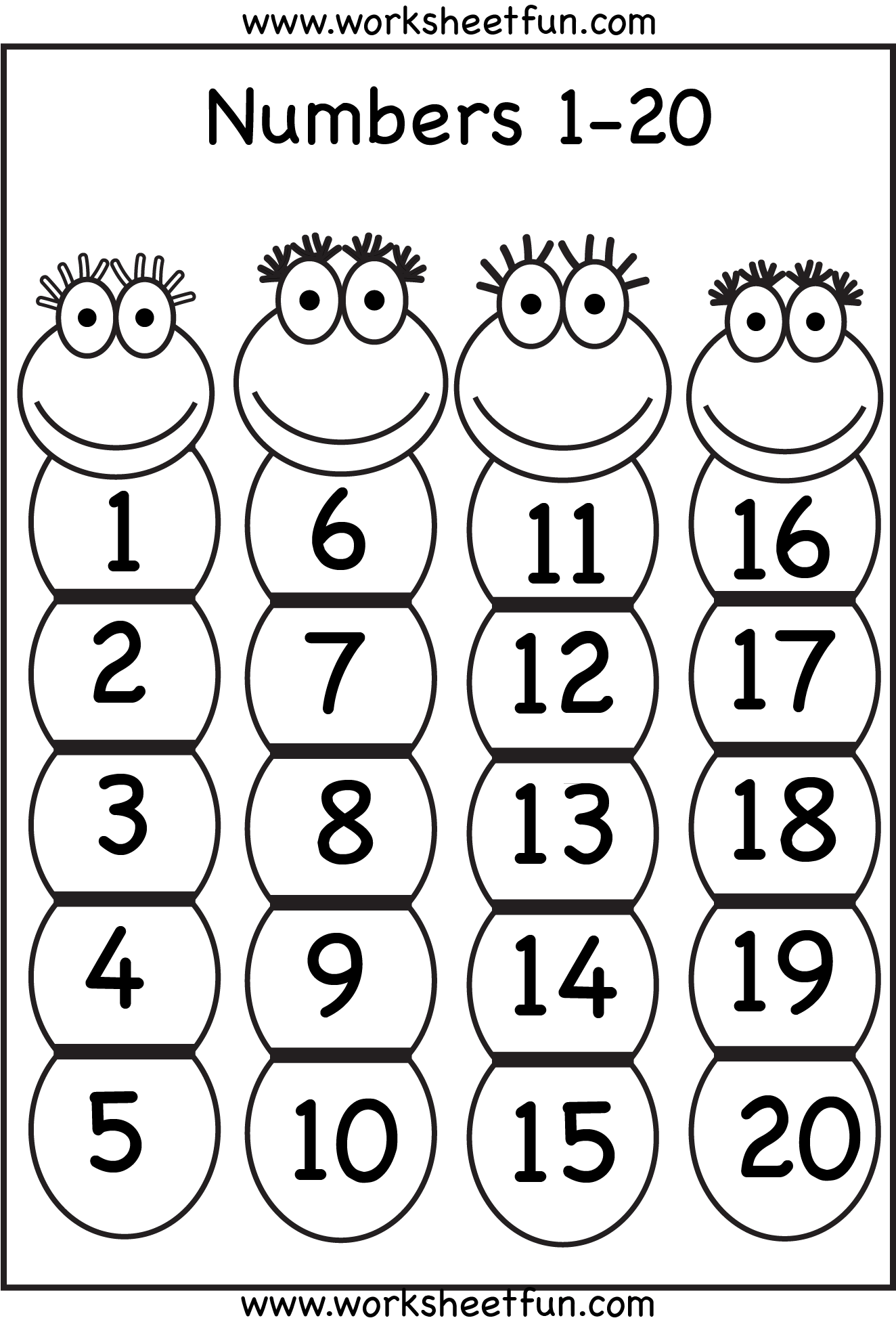 Number Chart 1 20 FREE Printable Worksheets Worksheetfun