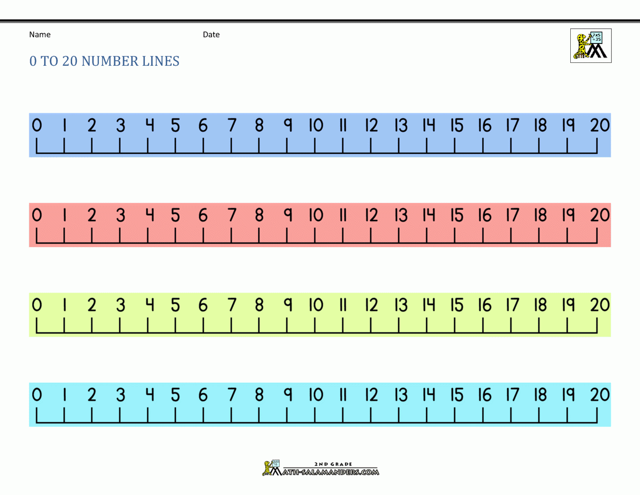 Number Line 0 To 20