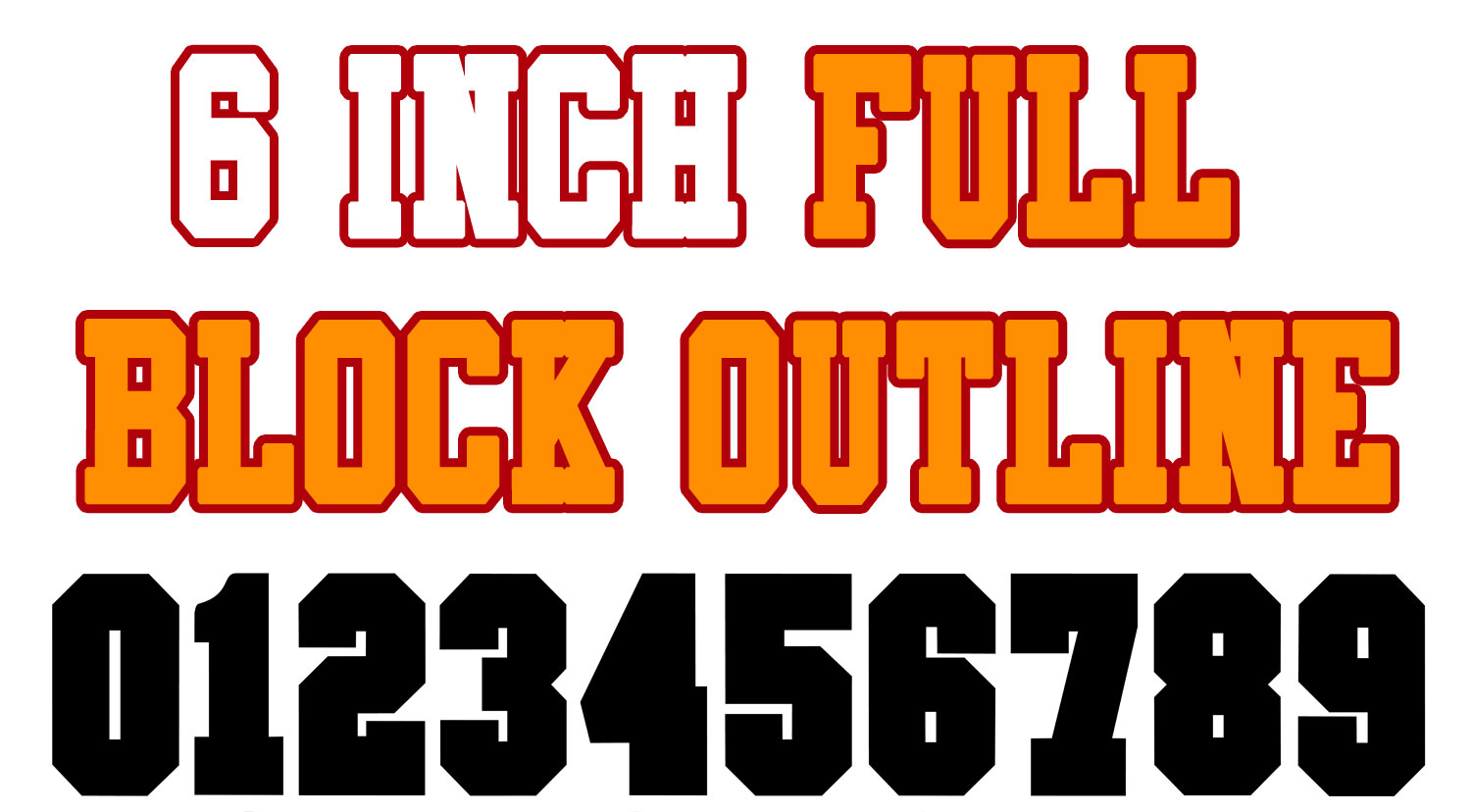 NumberStencils Net 6 Inch Full Block Outline Number 