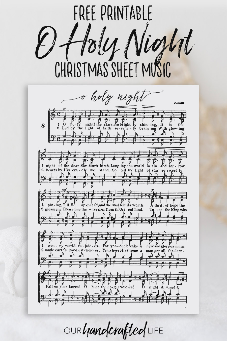 O Holy Night Free Printable Christmas Sheet Music Our 