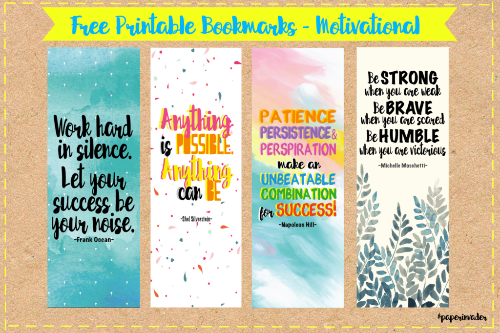 Paper Invader Free Printable Bookmarks Quotes