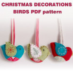 PDF Pattern Felt Christmas Ornaments Birds By Roxycreations