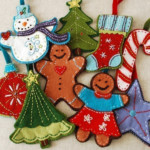 PDF Pattern Felt Embroidered Christmas Ornaments EBook Instant